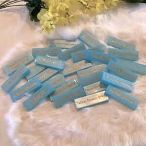 Handmade Resin Blue Gold Jenga Drinking Game Blocks